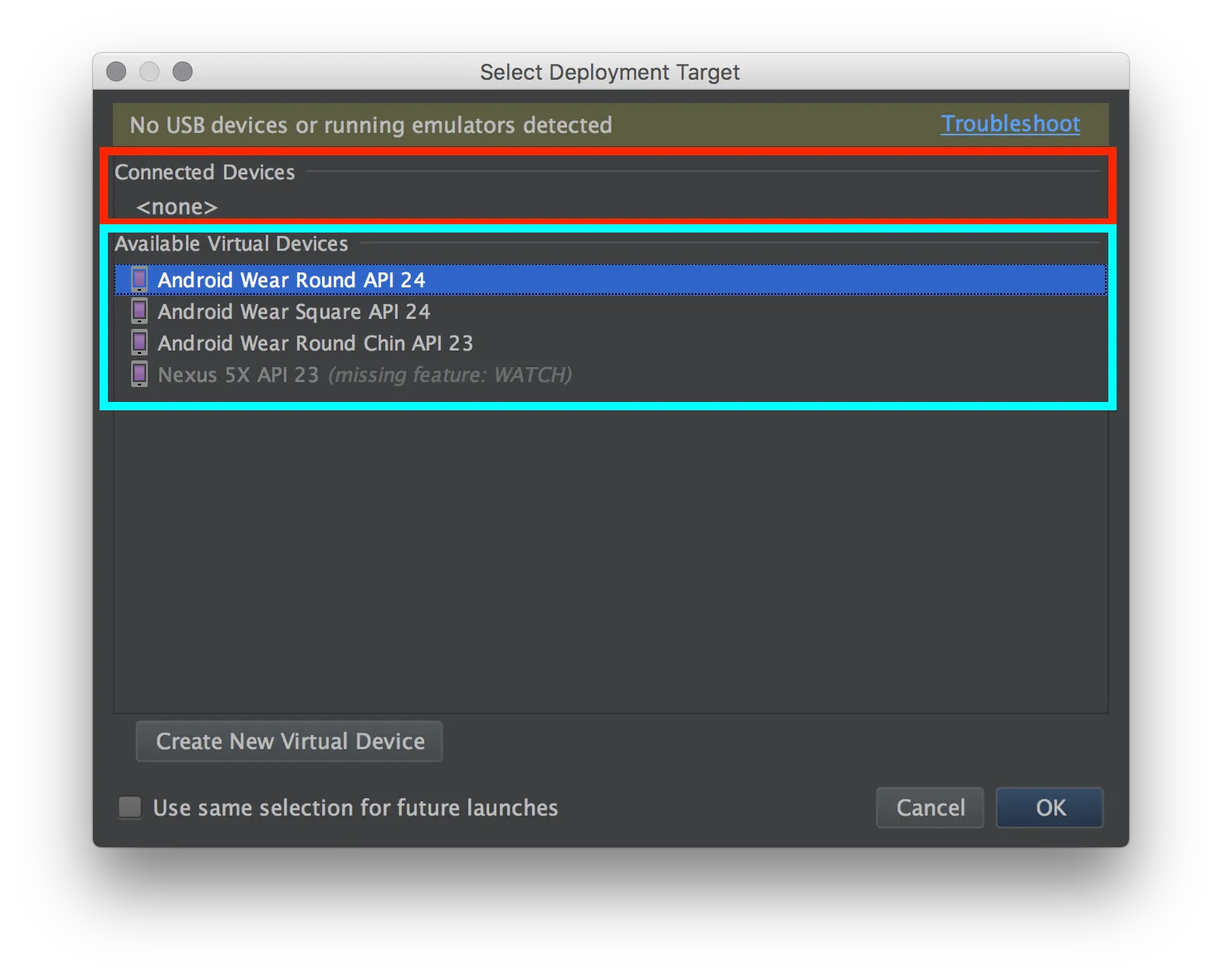 Select Deployment Target Dialog